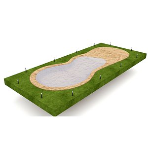 The natural beach pool 3D model