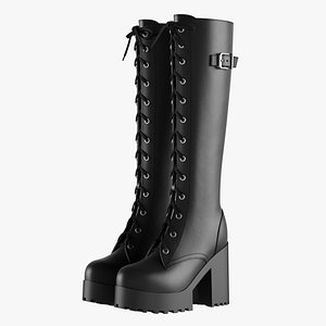 Lacing Knee High Boots