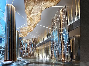 3D model hotel lobby