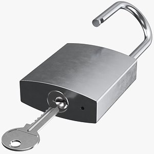 Silver Padlock With Key