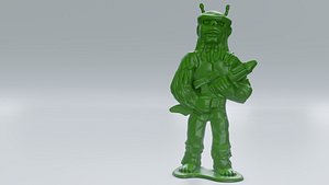 3D Retro Plastic Alien Figure 04 model