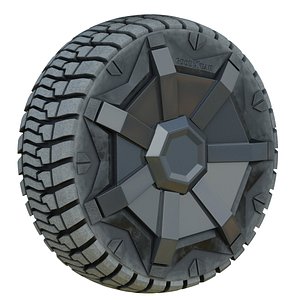 3D dusty tesla cybertruck wheel model