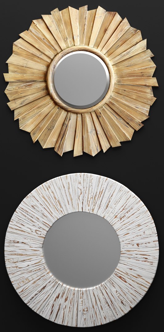 obj mirror wood wall