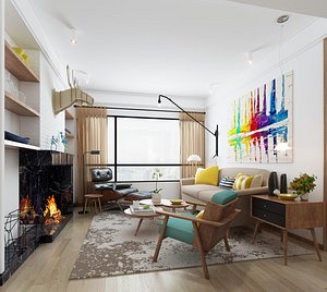 66- Nordic living room model