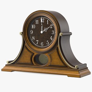 Antique Wooden Musical Clock 3D model