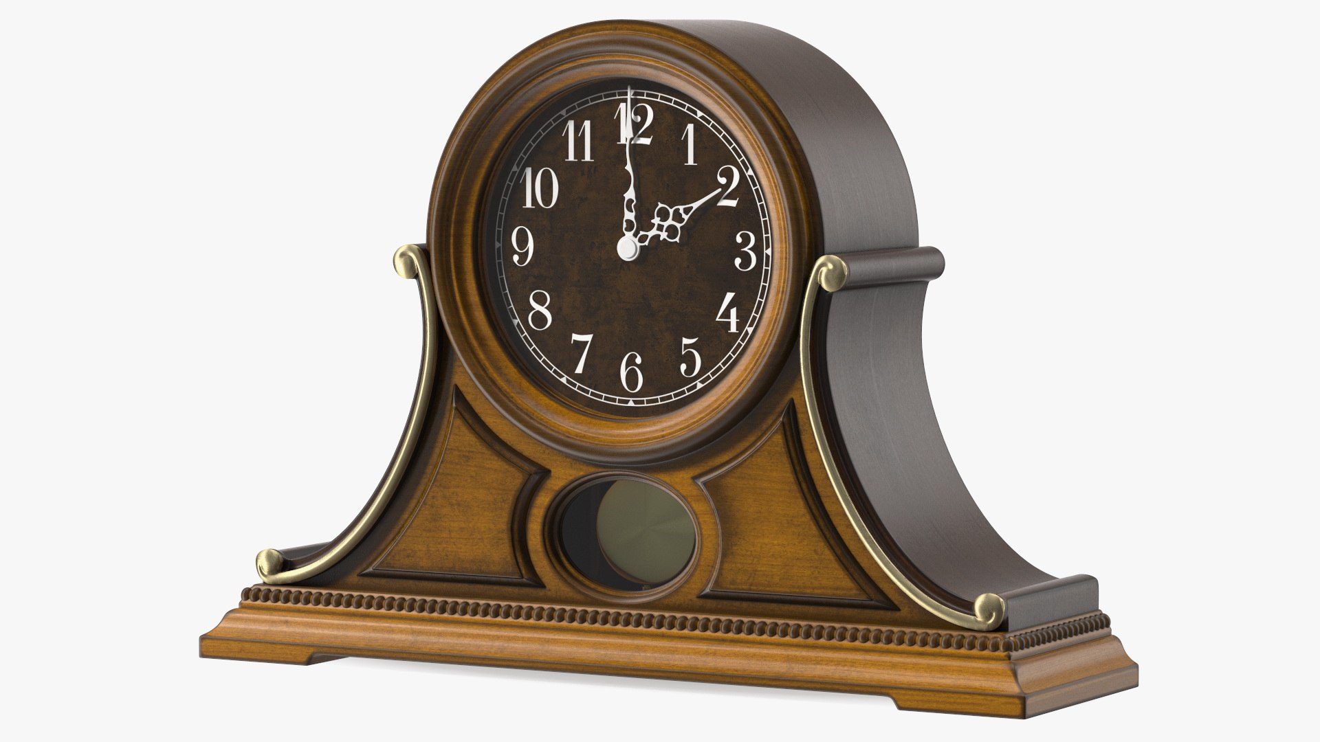 Antique Wooden Musical Clock 3D model preview