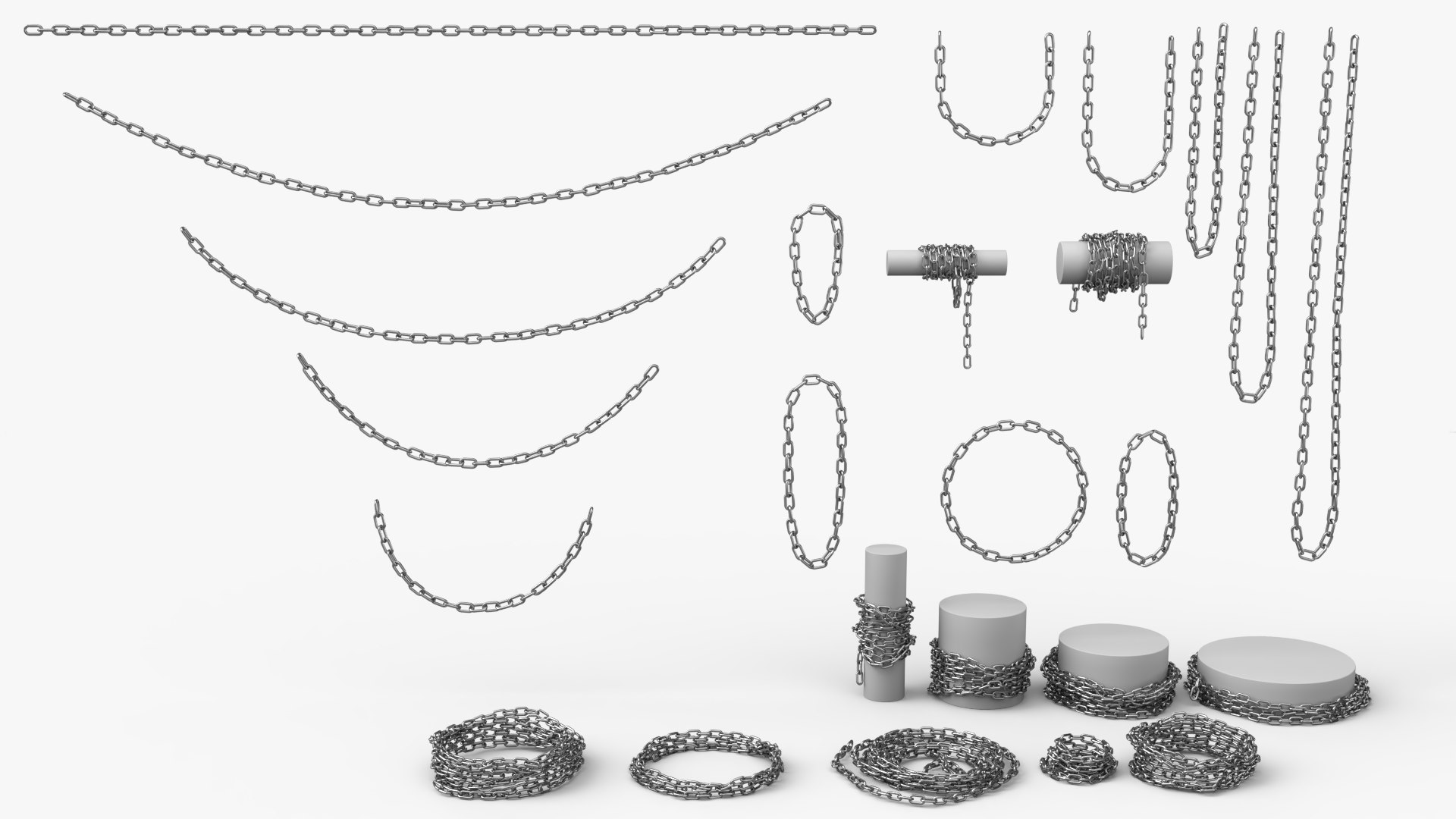 modelo 3d Steel Chain Collection - TurboSquid 1967515