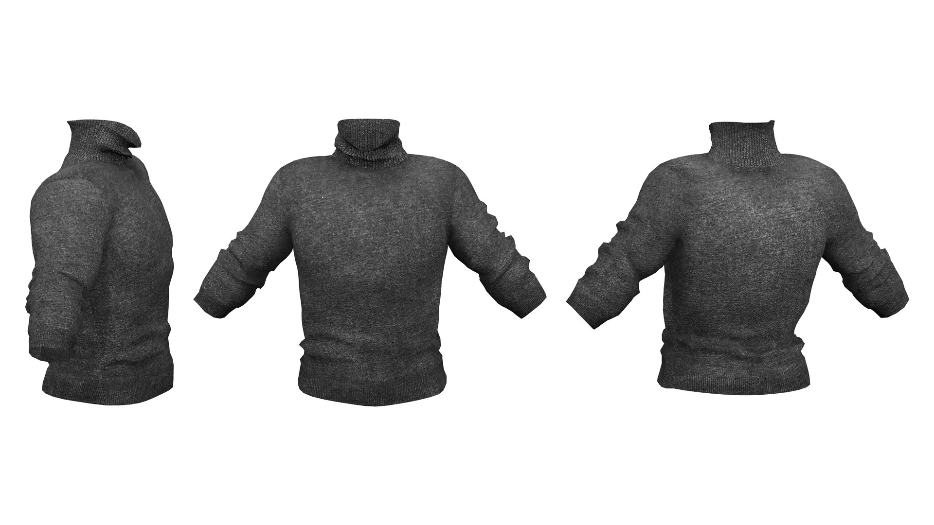 Male Polo Neck Jumper 3D Model - TurboSquid 1819737