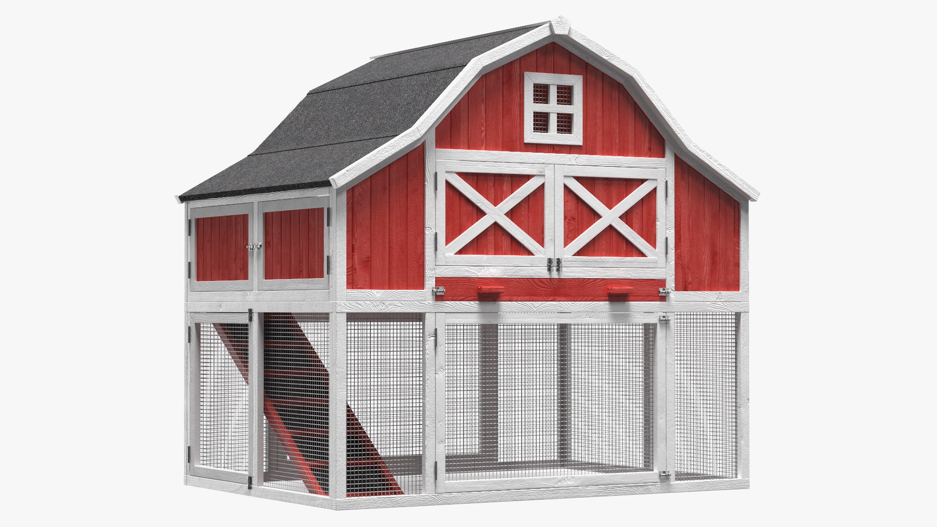 Chicken Coop Red 3D model preview