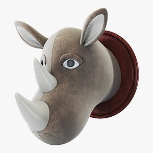 3D fabric rhinoceros head trophy