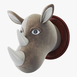 Fabric Rhinoceros Head Trophy