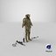 3D realistic uniform desert equipment model