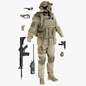 Uniform Desert With Equipment