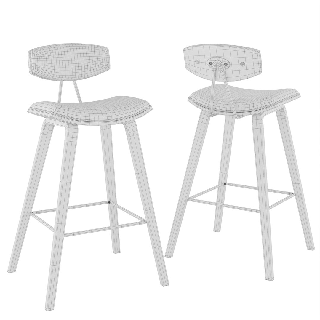 3D Armen Living Fox Bar Stool TurboSquid 2071013