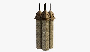 Old Building Chimney 3D model