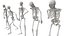 Poses de pie de esqueleto - Modelo 3D de baja poli