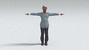 laos Trumpet Player 3D