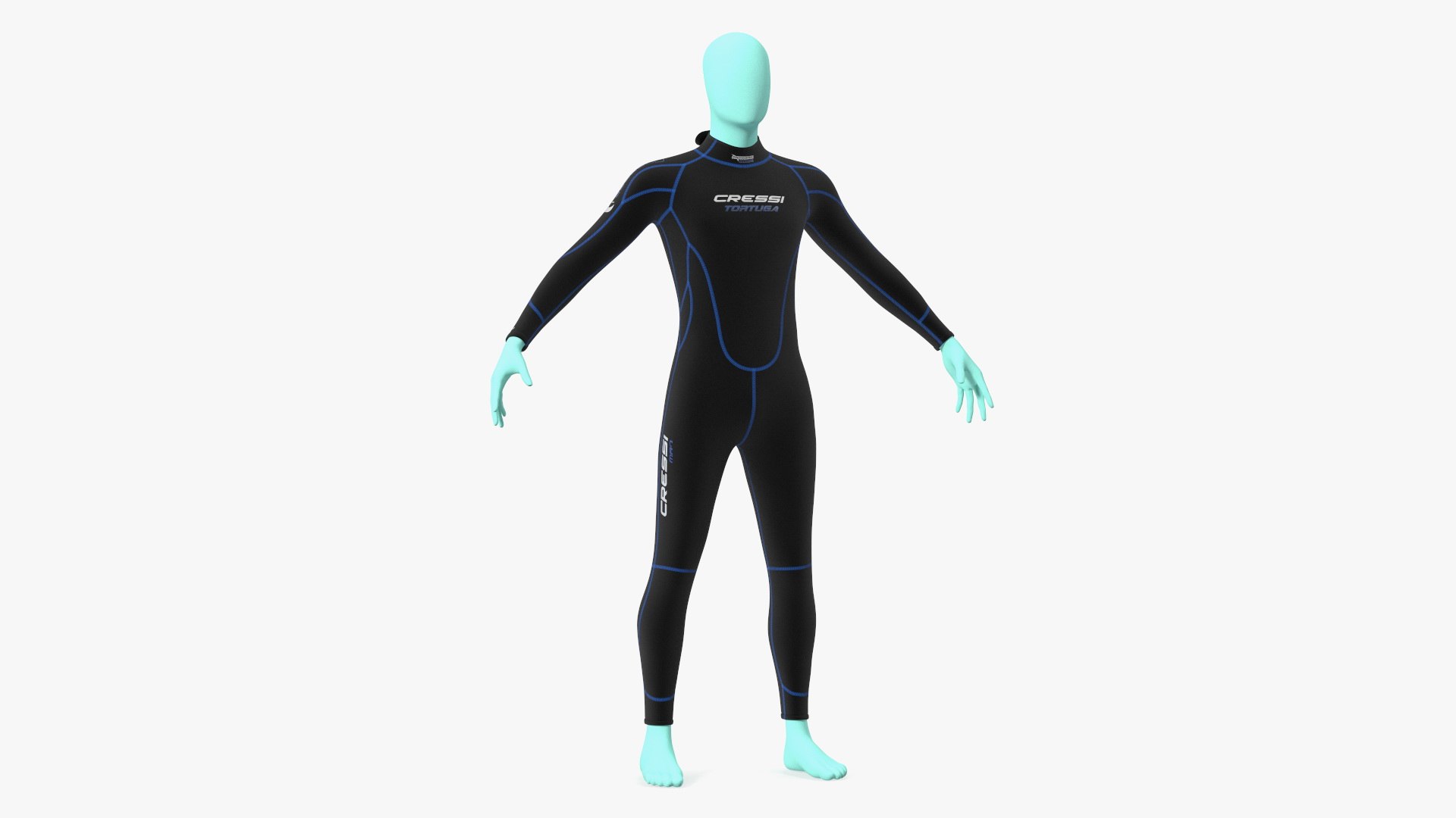 Man Wetsuit Cressi Full Version 3D model preview