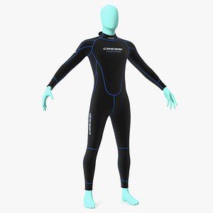 Man Wetsuit Cressi Full Version 3D model
