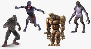 Monster Beasts Rigged Collection 3 for Maya