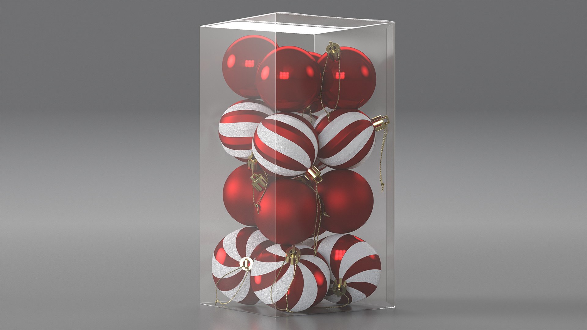 Assorted Christmas Ball Ornaments Pack 3D model preview