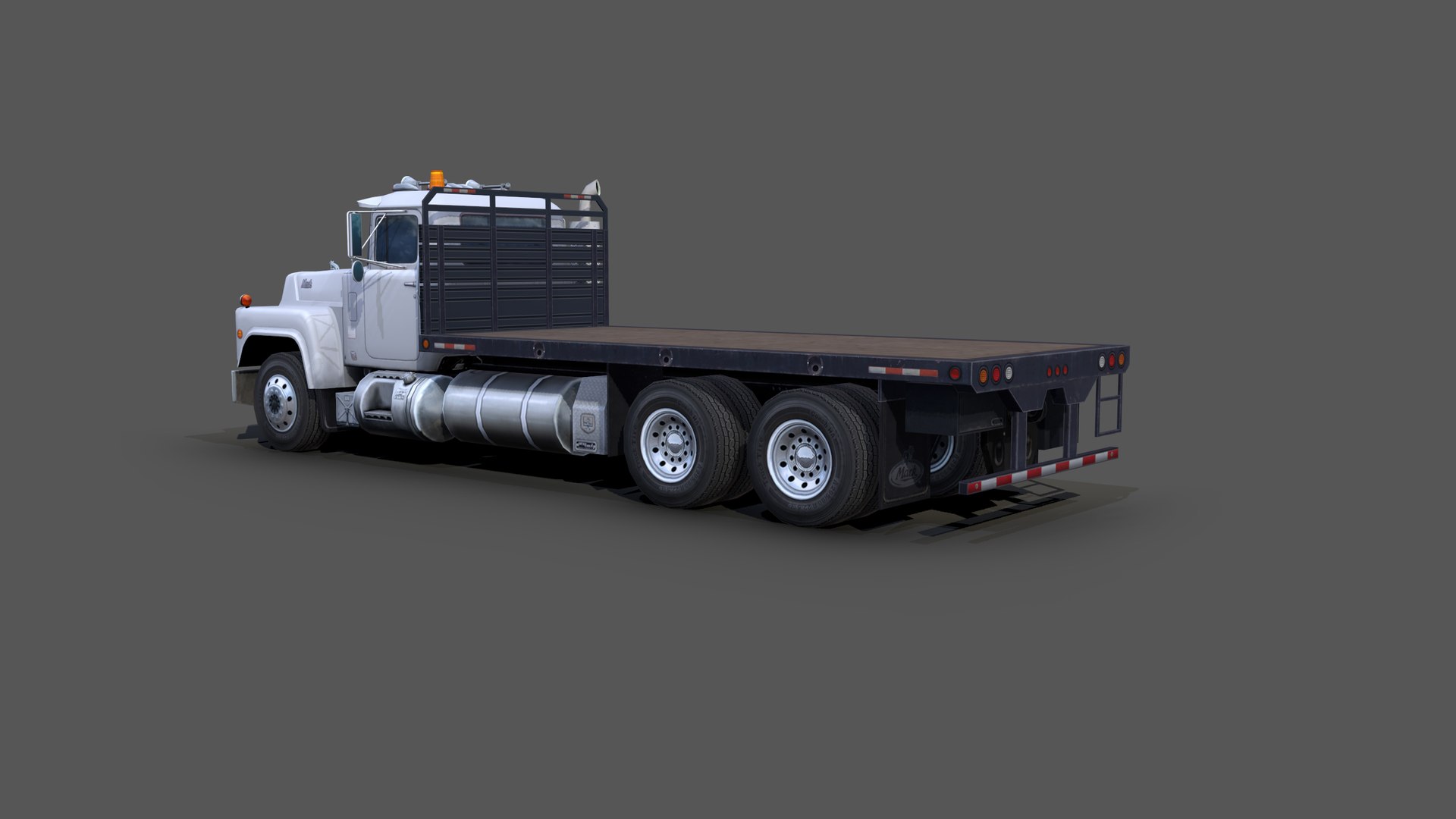 Mack RD686S Flatbed Truck S01 1985 Model - TurboSquid 1862413