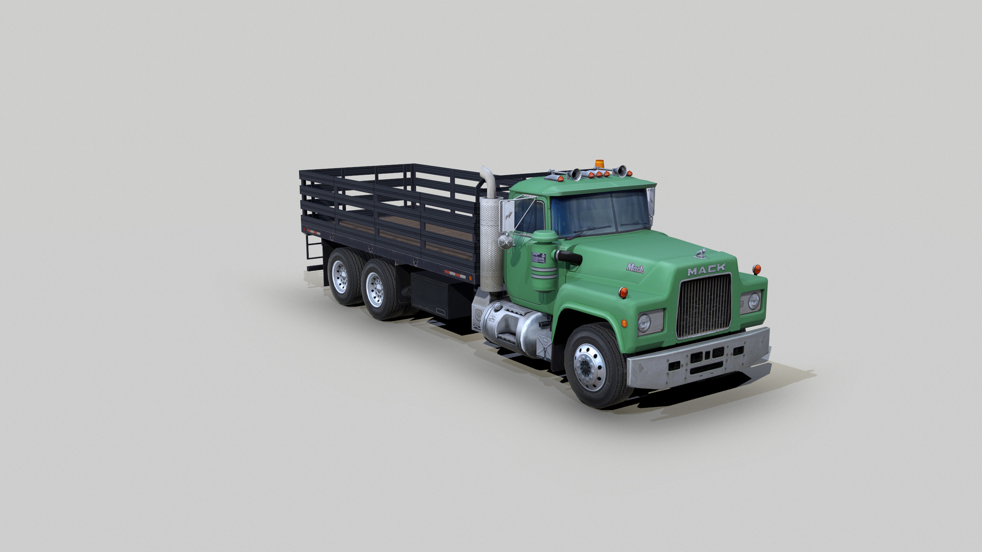 Mack RD686S Flatbed Truck S01 1985 Model - TurboSquid 1862413