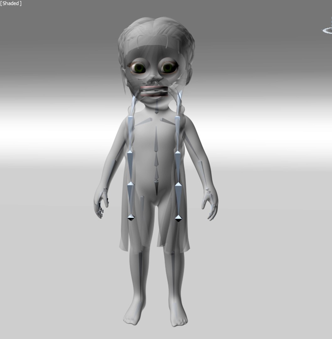 Cartoon Child Girl Rigged 3d Max