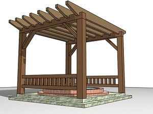 pergola jacuzzi 3d 3ds