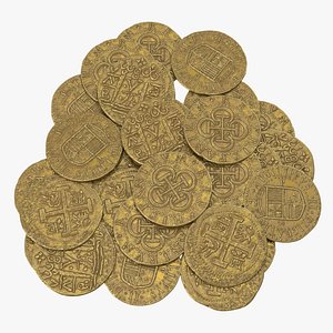 gold coins pile 3D
