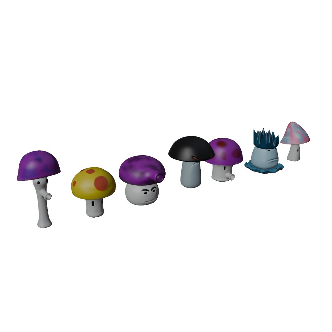 3D Mushroom Angry - Mushroom Attack - TurboSquid 2210727