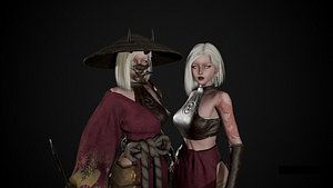 3D Samurai Demon Girl model