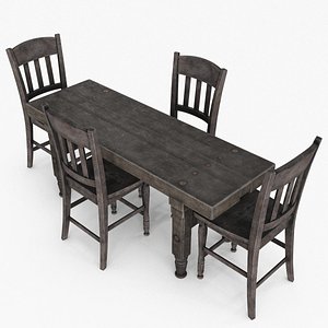 3D model 5 pc Dining Set Vintage