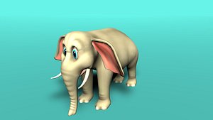 Toon Elephant Animations 3D model