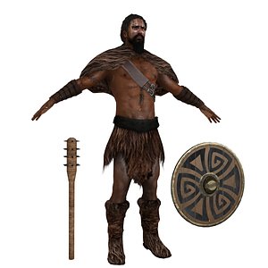 3D barbarian rigging man