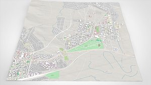 3D Cityscape Darkhan Mongolia model