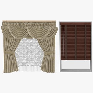 classical blinds curtains 3D model