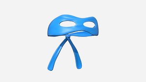 3D Turtle Ninja Mask 05 Blue Cartoon - Bandana Character Design model