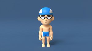 Swimmer Low Poly