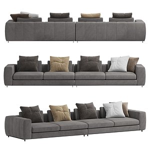 3D Freeman Duvet Sofa by Minotti