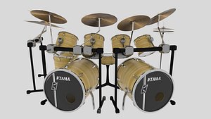 3D instrument drums set model
