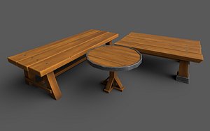 3D Low-Poly Tables model