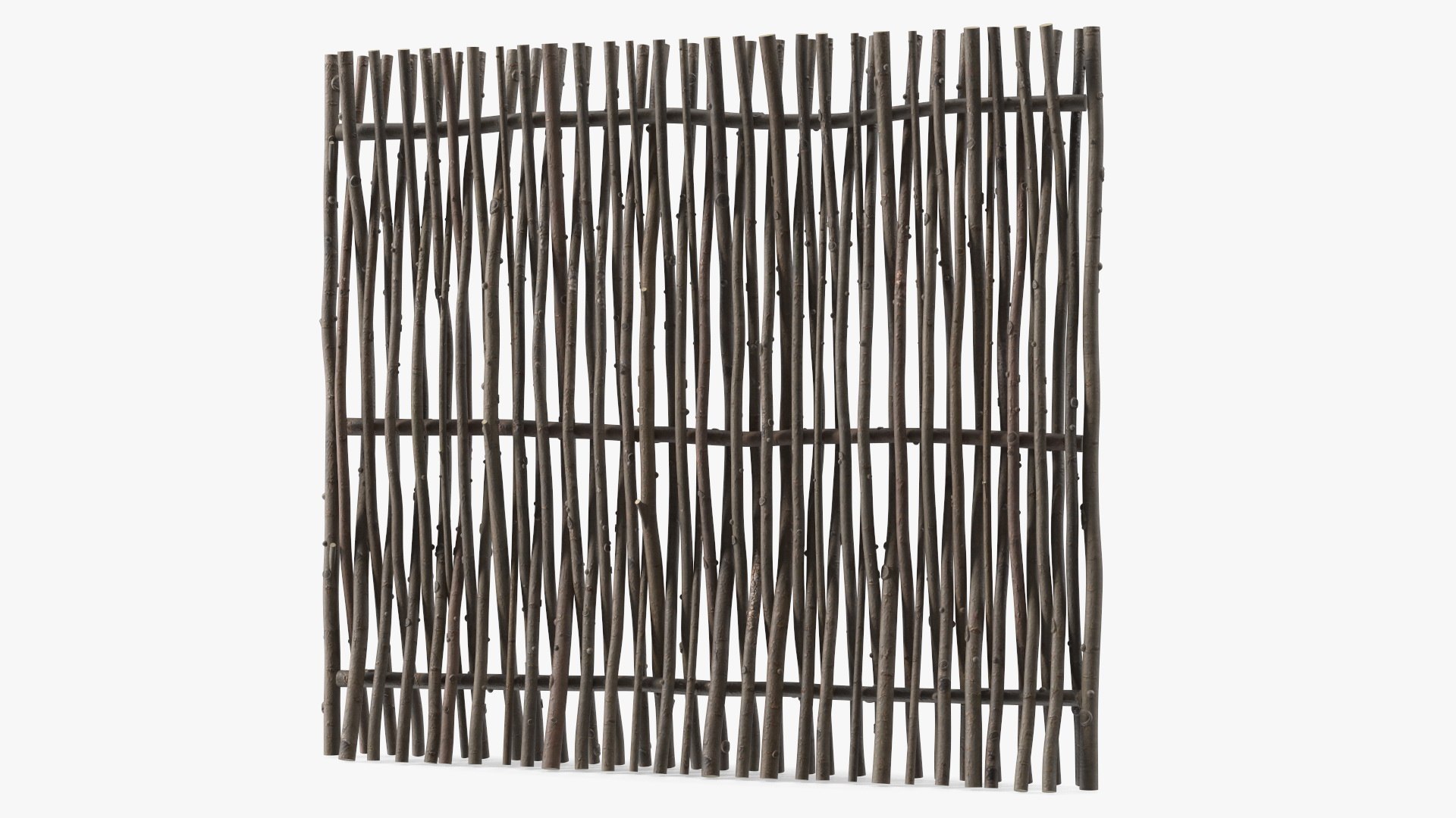 Small Wattle Fence Panel 3D model preview