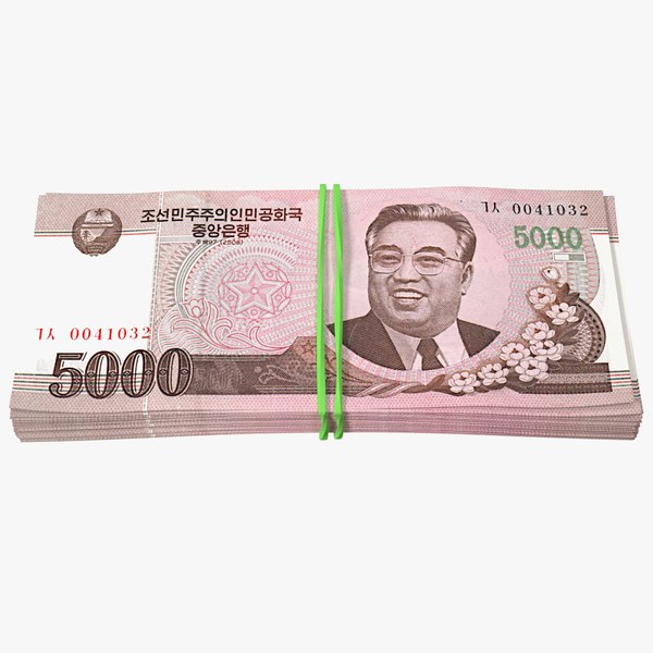 Rubber Band Stack of North Korea 5000 Won 2008 model