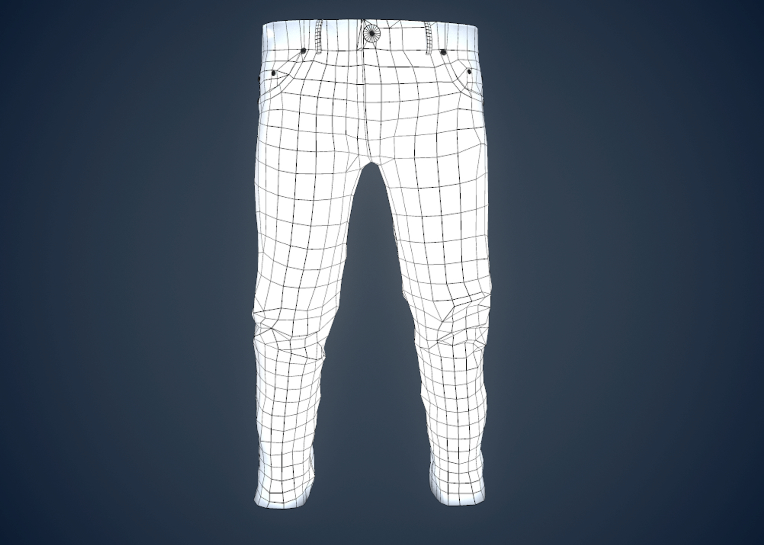 3D model Black Baggy Jeans Pants VR / AR / low-poly