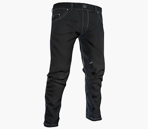 3D black jeans pants model