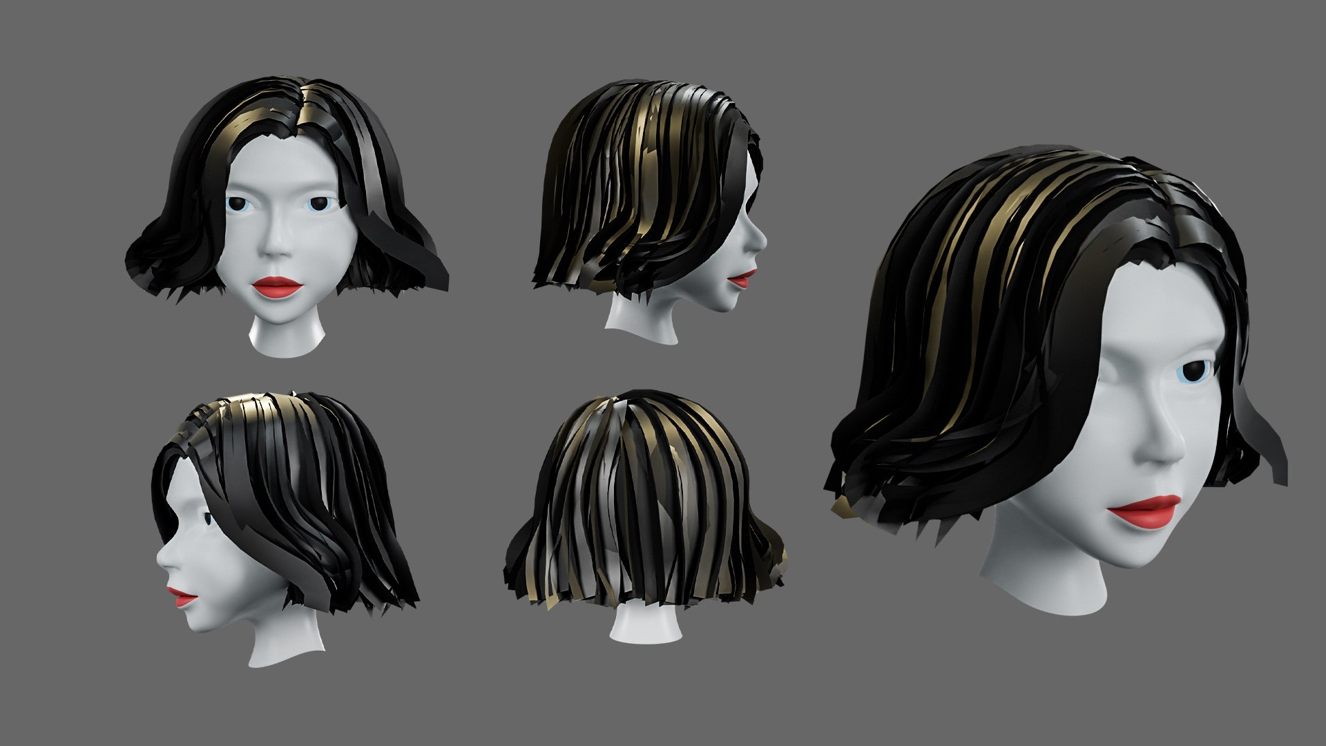3d-model-hairstyles-for-girls-low-poly-3d-model-turbosquid-2344446