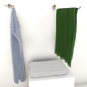 3d model towels hangers hanging