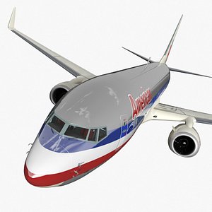 American Airlines Boeing 737-800 with Interior Rigged for Cinema 4D 3D model