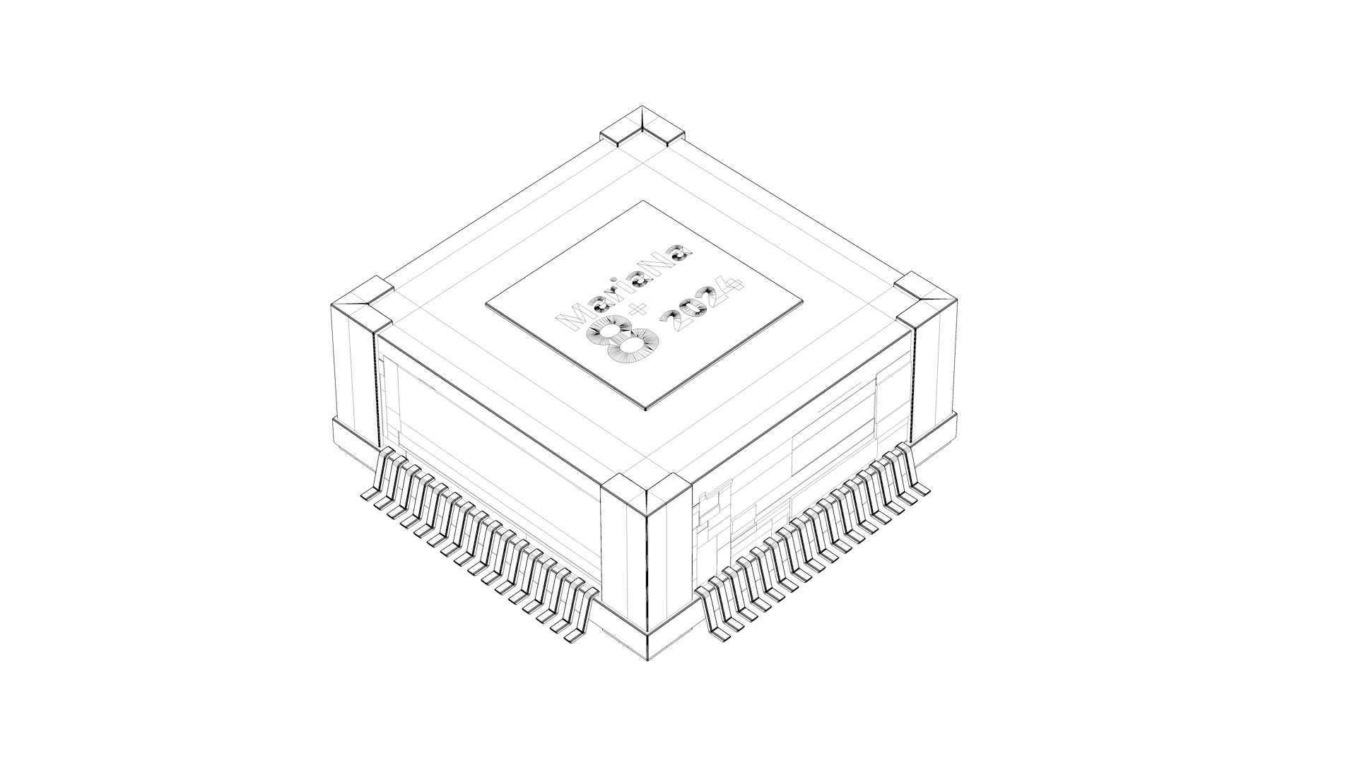 3D sci-fi circuit board with core capacitance of CPU chip - TurboSquid ...